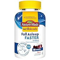 Nature Made Wellblends Fall Asleep Faster, Sleep Aid with Melatonin 10mg, Vitamin B6, and L theanine 100 mg, 40 Gummies