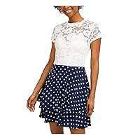 B Darlin Womens White Cap Sleeve Above The Knee Cocktail Dress Juniors 1