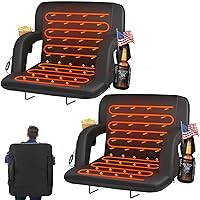 Heated Stadium Seats for Bleachers with Back Support and Wide Cushion, Extra Portable Bleacher Seat Foldable Stadium Chair, USB 3 Levels of Heat, 5 Pockets, for Outdoor Camping Games Sports
