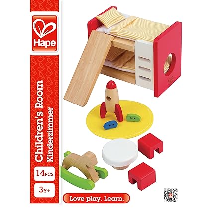 Hape Wooden Doll House Furniture Children's Room with Accessories