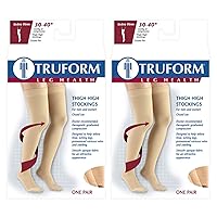 Truform Compression 30-40 mmHg Thigh High Dot Top Stockings Beige, X-Large, 2 Count (8848BG-XL 2PK)