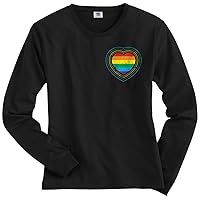 Threadrock Women's Gay Pride Rainbow Heart Long Sleeve T-Shirt