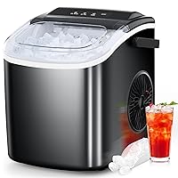 COWSAR Ice Maker Countertop, Portable Ice Machine with Self-Cleaning, 26.5lbs/24Hrs, 9 Bullet Ice Cubes in 6 Mins, Ice Basket and Scoop, Ideal for Home, Kitchen, Bar, Camping