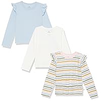 HonestBaby 3-Pack Organic Cotton Flutter Long Sleeve Fashion T-Shirts (Legacy)