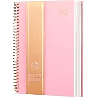 Yoment Hardcover Spiral Notebook,300 Pages College Ruled Notebooks,7” x 10”Large Spiral Journal,B5 Hard Cover Notebooks for Work Writing School,B5 Pink