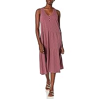 Lucky Brand Women's Sleeveless Tiered Maxi Dress, Crushed Berry, X-Large