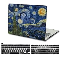 KSK KAISHEK Compatible with MacBook Pro 13 Inch Case Touch Bar 2016-2022, Model A2338 m1 m2 A2289 A2251 A2159 A1989 A1708 A1706, Hard Shell & Black Keyboard Cover, Van Gogh Starry Night