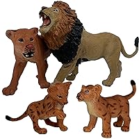 Gemini&Genius Lion Toys, Safari Animal Toys, Wildlife Family Lions Action Figures, Great for Creative Play, Party Favors, School Projects, Baby Shower and Crafts