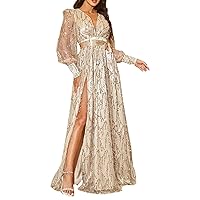 Spring Casual Dresses for Women 2024 Plus Size,Women's Sequin Style Deep V Mid Waist Halter Banquette Bead Dres