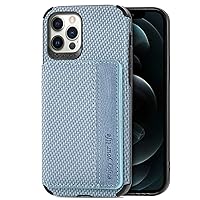 for Samsung Galaxy A12 A13 A22 A23 A32 A42 A50 A70 A82 S 4G 5G Protective Case Pop Cool Card Holder Stand TPU Magnetic Phone Cover Fiber Texture Bumper(Blue,A23 4G/5G)
