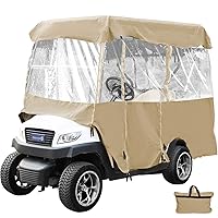 Happybuy Golf Cart Enclosure, 4-Person Golf Cart Cover, 4-Sided Fairway Deluxe, 300D Waterproof Driving Enclosure with Transparent Windows, Fit for EZGO, Club Car, Yamaha Cart