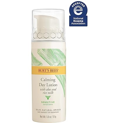 Burt's Bees Sensitive Solutions Calming Day Lotion with Aloe and Rice Milk, 98.8% Natural Origin, 1.8 Fluid Ounces