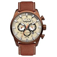 Timberland TDWGF2100604 Men's Analogue Quartz Watch with Leather Strap, brown, Strap.