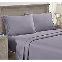 California Design Den - Luxury 4 Piece Full Size Sheet Set - 100% Cotton, 600 Thread Count Deep Pocket Fitted and Flat Sheets, Cooling Bedding and Pillowcases with Sateen Weave - Lavender