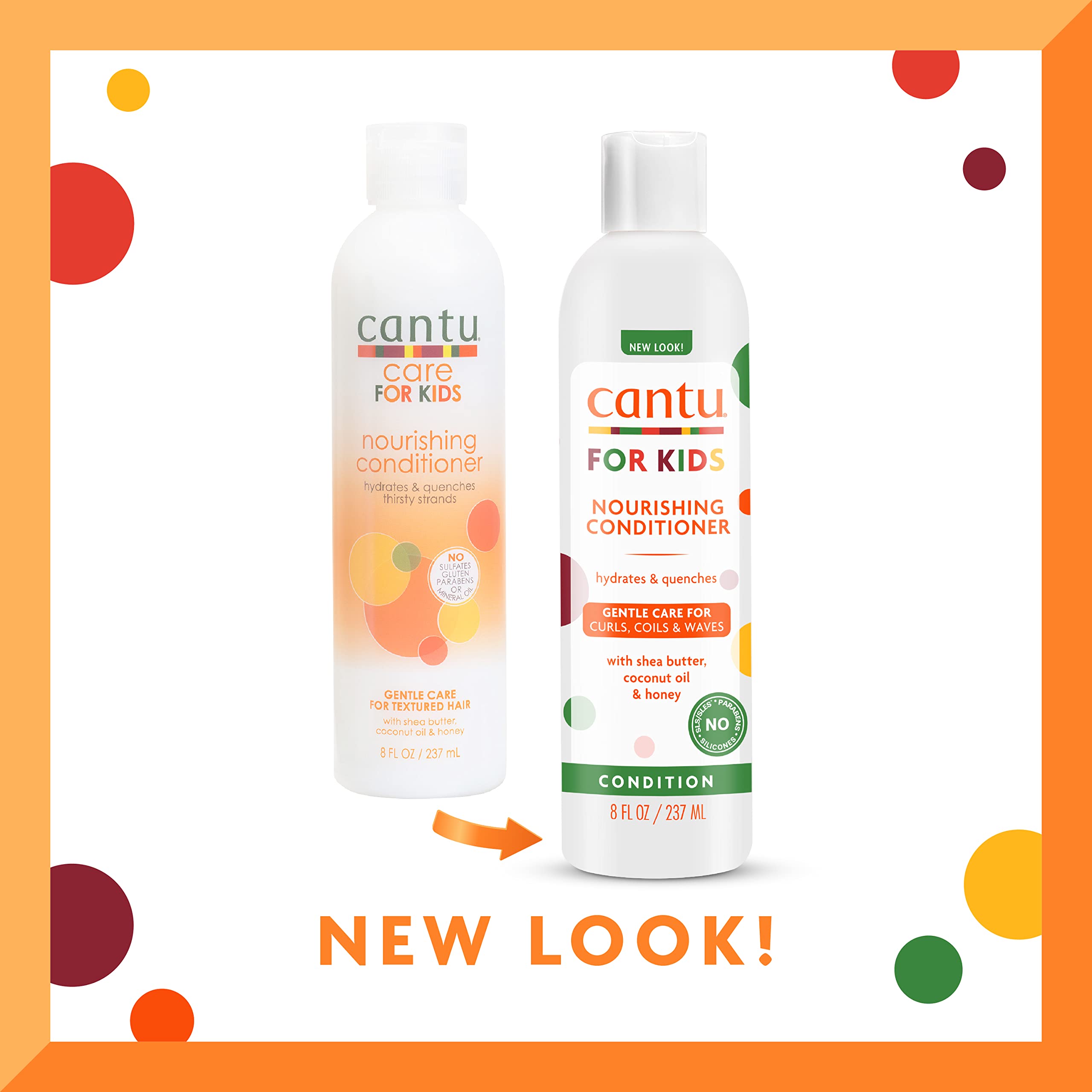 Cantu Care for Kids Nourishing Sulfate-Free Conditioner with Shea Butter, 8 fl oz (Pack of 3) (Packaging May Vary)