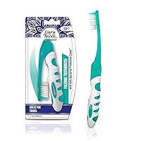 GuruNanda Folding Toothbrush with Built-in Cover, Perfect for Travel, Hiking & Camping, Compact & Portable, On-The-go Toothbrush with Soft Bristles & Ergonomic Handle, for Adults & Kids (1 Count)