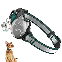 Cat Collar with Airtag Holder, Breakaway Cat Airtag Collar with Reflective Strap, Lightweight Kitten Collar for Apple Air tag, Hidden GPS Tracker Holder for Boy Girl Cats, Kittens, Puppies (9-13