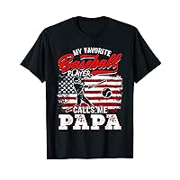 Favorite Baseball Player Calls Me Papa Funny Father's Day T-Shirt