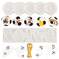 Soccer Ball Fondant Silicone Molds Set World Cup, Cupcake Topper Cake Decoration