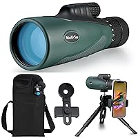 HD 10-30x50 Zoom Monocular Telescope with Tripod Carrying Bag Hand Strap Phone Adapter - BAK4 Prism & FMC Lens - Waterproof for Travel Bird Watching Wildlife Camping Scenery