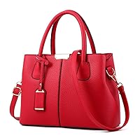 Covelin Women's Top-handle Cross Body Handbag Middle Size Purse Durable Leather Tote Bag