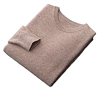 100% Merino Wool Sweater Men's Round Neck Pullover Autumn and Winter Thin Solid Color Sweater Versatile Basic Style
