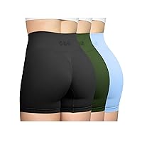 OQQ Women's 3 Piece Workout Shorts Seamless High Waist Butt Liftings Exercise Athletic Shorts