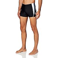 Speedo Men's Swimsuit Square Leg Splice , Black/Black , Medium