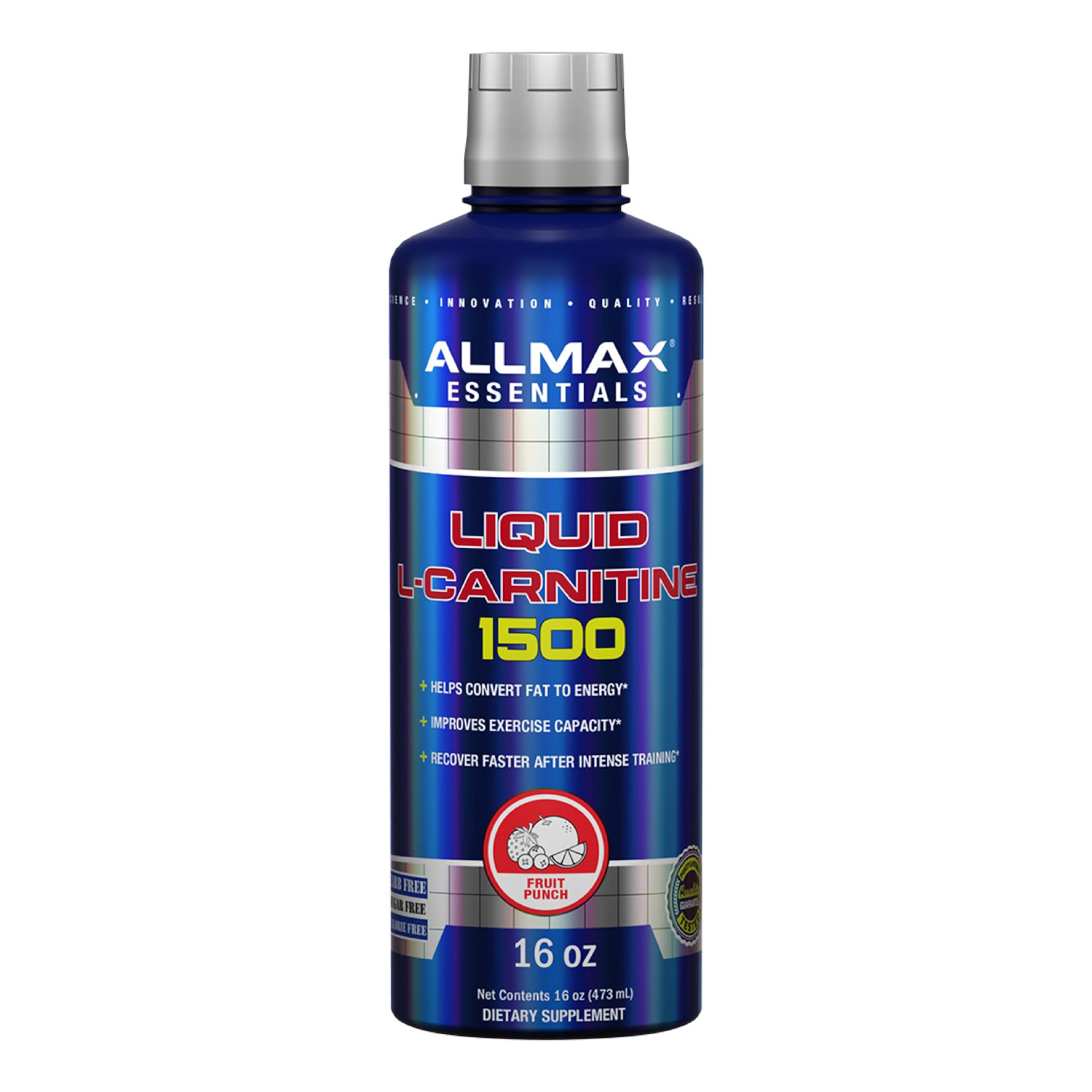 ALLMAX Nutrition Liquid L-Carnitine, Stimulant-Free Fat Metabolizer, Fruit Punch, 16oz