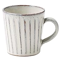 Shigaraki Ware Hechimon Mug Cup White Glaze Engraving