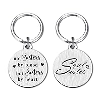Soul Sister Gifts for Women, Birthday Gifts for Best Friends Female Friendship, Not Sisters By Blood But Sister By Heart Keychain for Girl, Bff