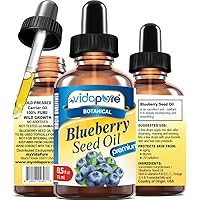 BLUEBERRY SEED OIL 100% Pure Unrefined Virgin Cold Pressed. Moisturizer for Face, Skin, Hair, Nails, Scars, Anti Aging 0.15 Fl.oz.- 15 ml. by myVidaPure