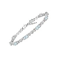 Rylos Bracelets for Women 925 Sterling Silver XOXO Hugs & Kisses Tennis Bracelet Gemstone & Genuine Diamonds Adjustable to Fit 7