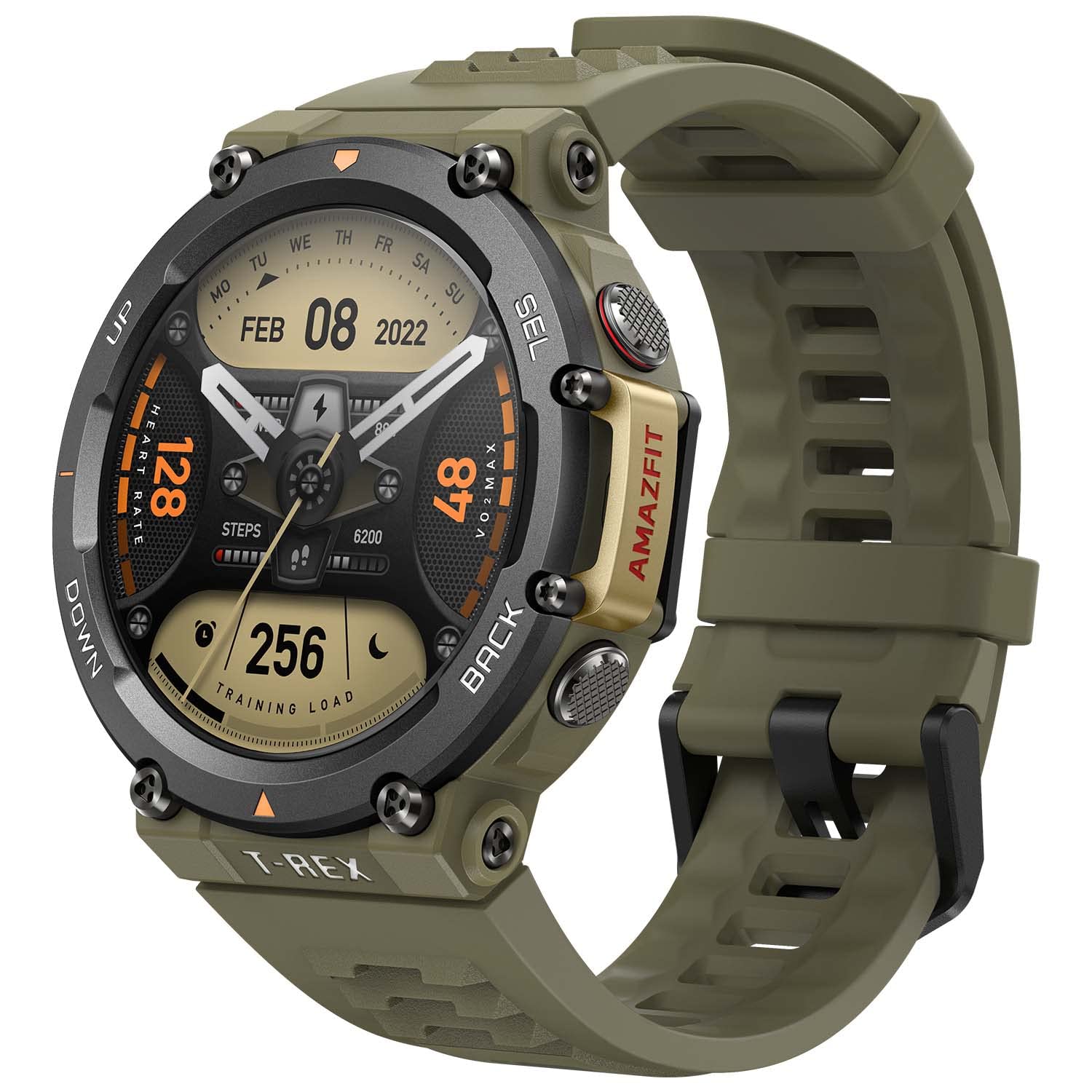 Amazfit T-Rex 2 Smart Watch for Men, Dual-Band & 6 Satellite Positioning, 24-Day Battery Life, Ultra-Low Temperature Operation, Rugged Outdoor GPS Military Smartwatch, Real-time Navigation-Green