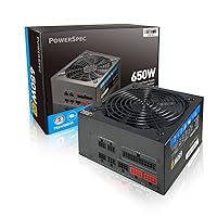 650W Power Supply Fully Modular 80 Plus Gold Certified ATX PSU Active PFC SLI Crossfire Ready Gaming PC Computer Power Supplies, PSX 650GFM
