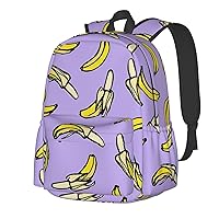 Unique Banana Fruit Printed Casual Daypack with side mesh pockets Laptop Backpack Travel Rucksack for Men Women