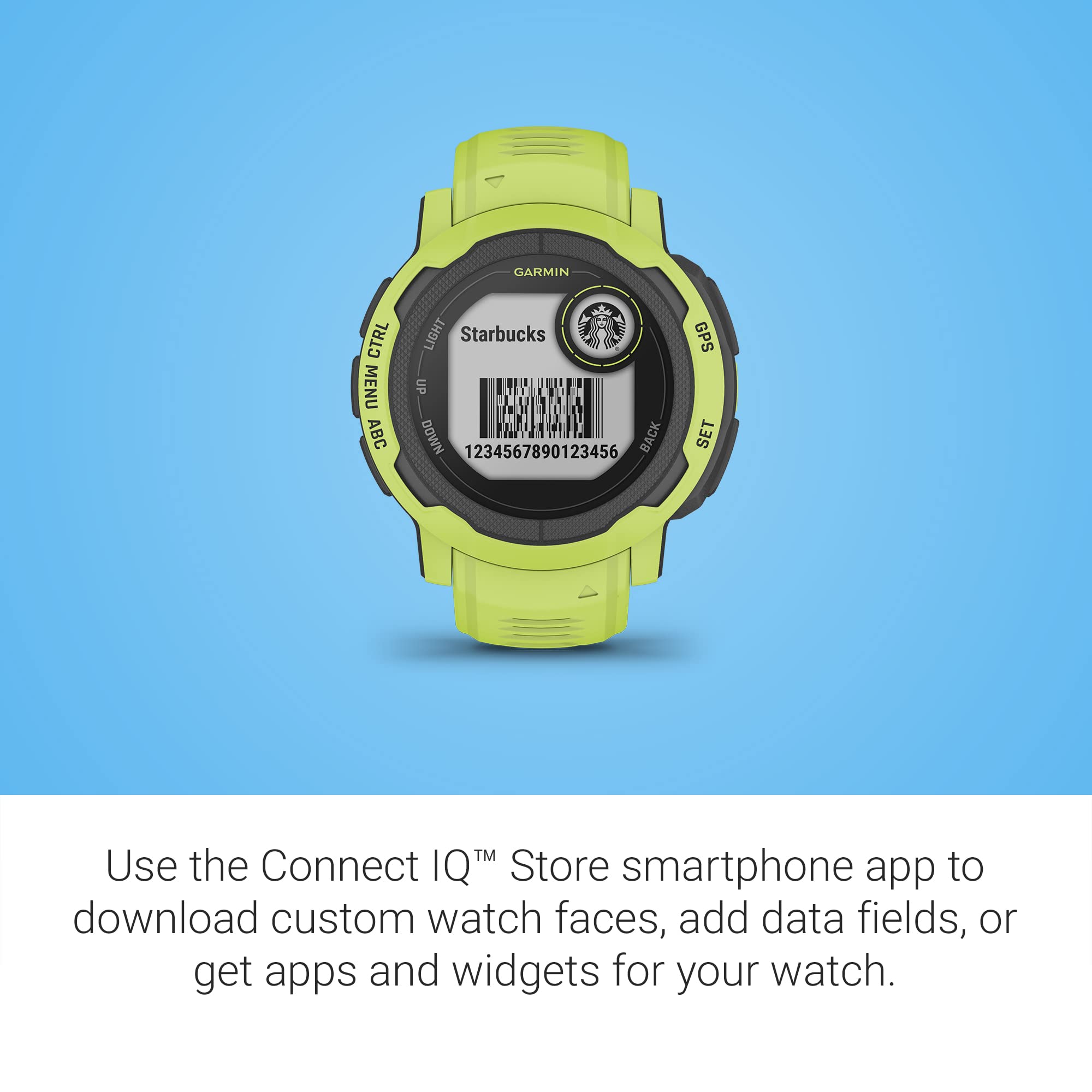 Garmin Instinct 2, Rugged GPS Outdoor Watch, Multi-GNSS Support, Tracback Routing, Electric Lime