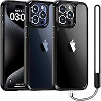 TAURI for iPhone 15 Pro Max Case, [Military-Grade Drop Protection] Shockproof Phone Lanyard Case for iPhone 15 Pro Max 6.7 inch Black