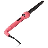 PYT Clip Free Digital Curling Iron Wand, Neon Pink, 25-18mm