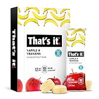 That's It Nutrition Apples + Banana 100% Natural Real Fruit Bar, Paleo for Children & Adults, Non GMO Sugar-Free, No preservatives Energy Food, 14.4 Oz, Pack of 12