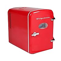 Frigidaire EFMIS175-RED Portable Mini Fridge-Retro Extra Large 9-Can Travel Compact Refrigerator, 5L, RED