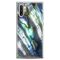 Case Compatible with Samsung S24 S23 S22 Plus S21 FE Ultra S20+ S10 Note 20 S10e S9 Iridescent Seashell Clear Print Design Dark Elegant Slim fit Cute Woman Flexible Silicone Green Nature Girls