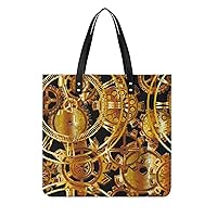 Gears And Watches of Steampunk PU Leather Tote Bag Top Handle Satchel Handbags Shoulder Bags for Women Men