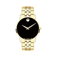 Movado Men's Museum Yellow Pvd Case with a Black Dial on a Yellow Pvd Bracelet (Model:0607203)