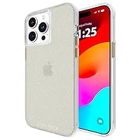 Case-Mate iPhone 15 Pro Max Case - Sheer Crystal Champagne Gold [12ft Drop Protection] [Wireless Charging Compatible] Luxury Cover w/Cute Bling Sparkle for iPhone 15 Pro Max 6.7