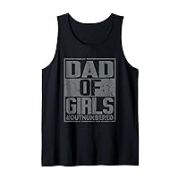 Mens Dad of Girls Outnumbered Daddy Father's Day for Men Tank Top