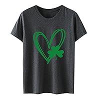 ST. Patrick's Day T Shirt Women Clover Paddy's Day Plus Size Blouse Tunic Tshirts Bleached Shamrocks Green Tee Tops