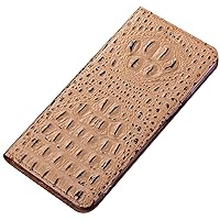 LQYYLA- Case for iPhone 15 Pro Max/15 Plus/15 Pro/15, Wallet Case for Man Women Handamde Genuine Leather Cover Flip Card Holder Kick Stand Case (15,Khaki)