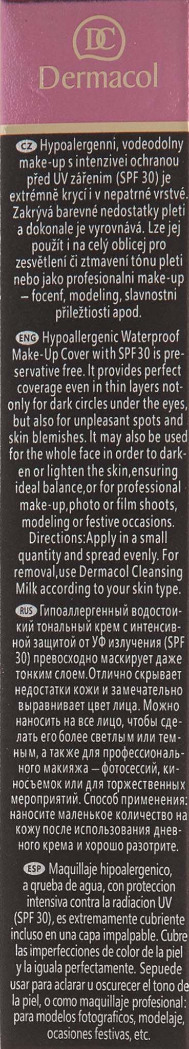 Dermacol Make-Up Cover, Waterproof Hypoallergenic for All Skin Types - 222