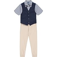 Nautica boys 4-piece Vest Set With Dress Shirt, Tie, Vest, and Pants